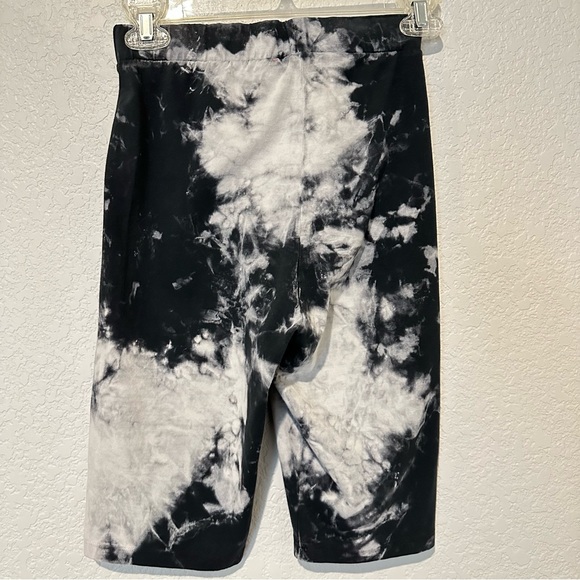 New Zara Tie Dye Stretch Bleach Design Gray Biker Shorts Medium 6050/406 - Picture 8 of 8